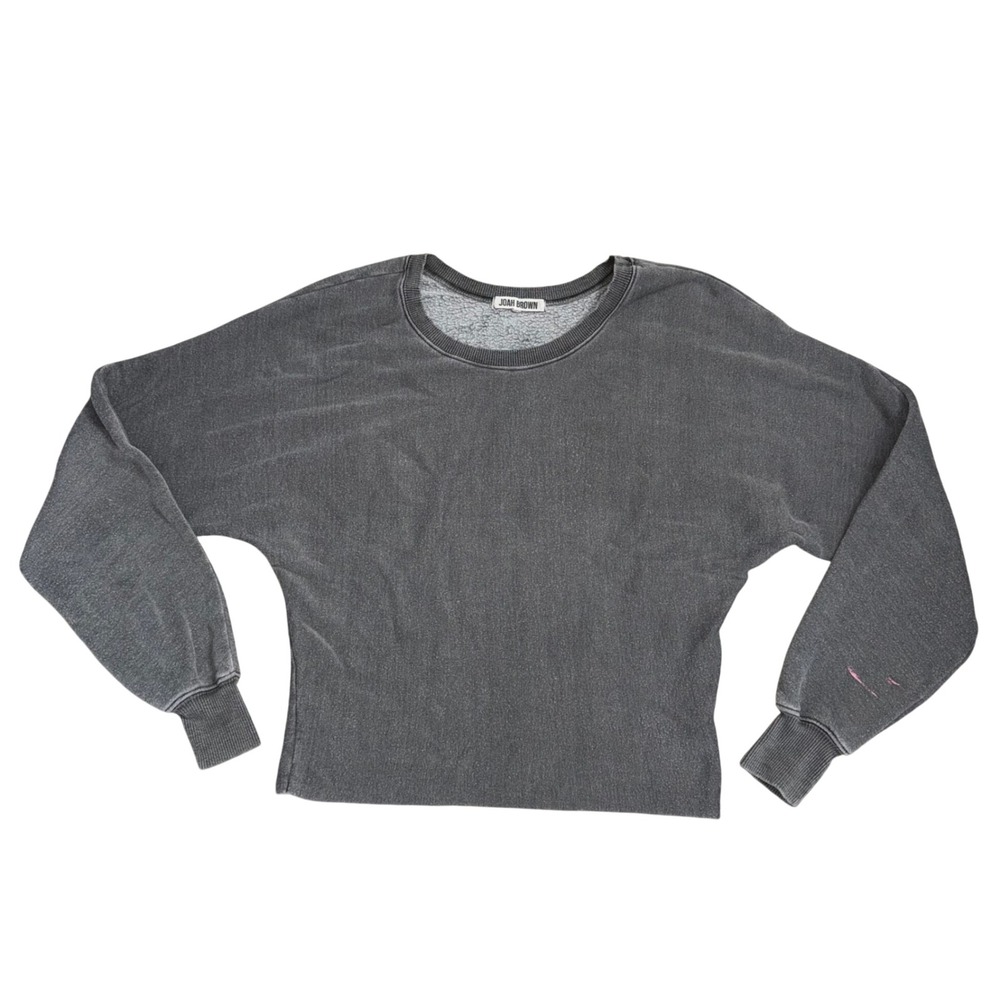 Joah Brown Sweatshirt Women One Size Black Good Dolman Sleeve Cropped Vintage